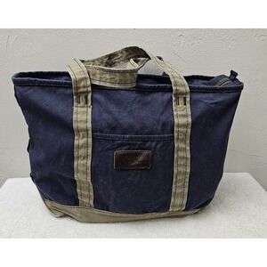 L.L. Bean Navy and Tan Tote Bag